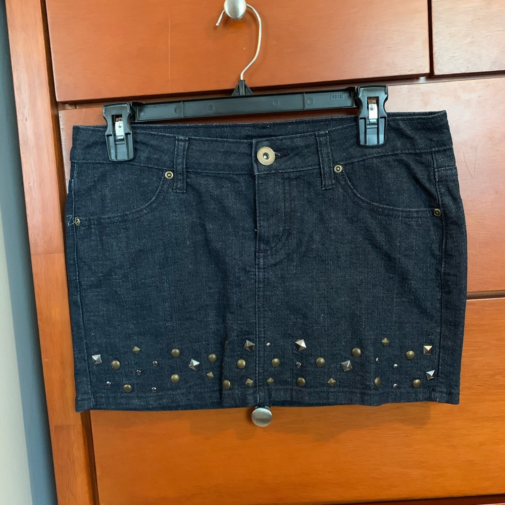 City Streets Studded Jean Skirt